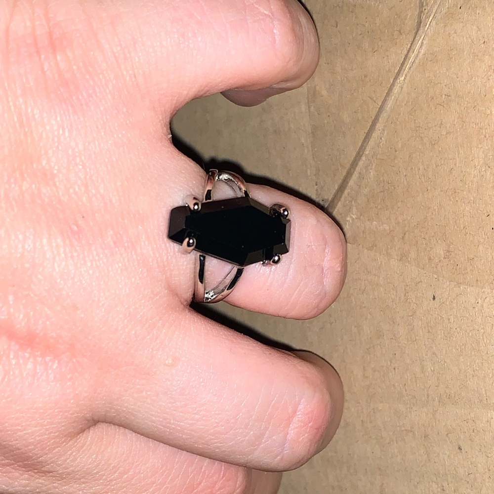 Gorgeous coffin solitaire ring!